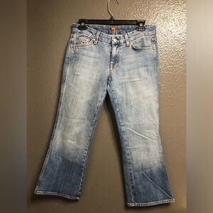 7 for all mankind mid rise wide leg cropped jeans